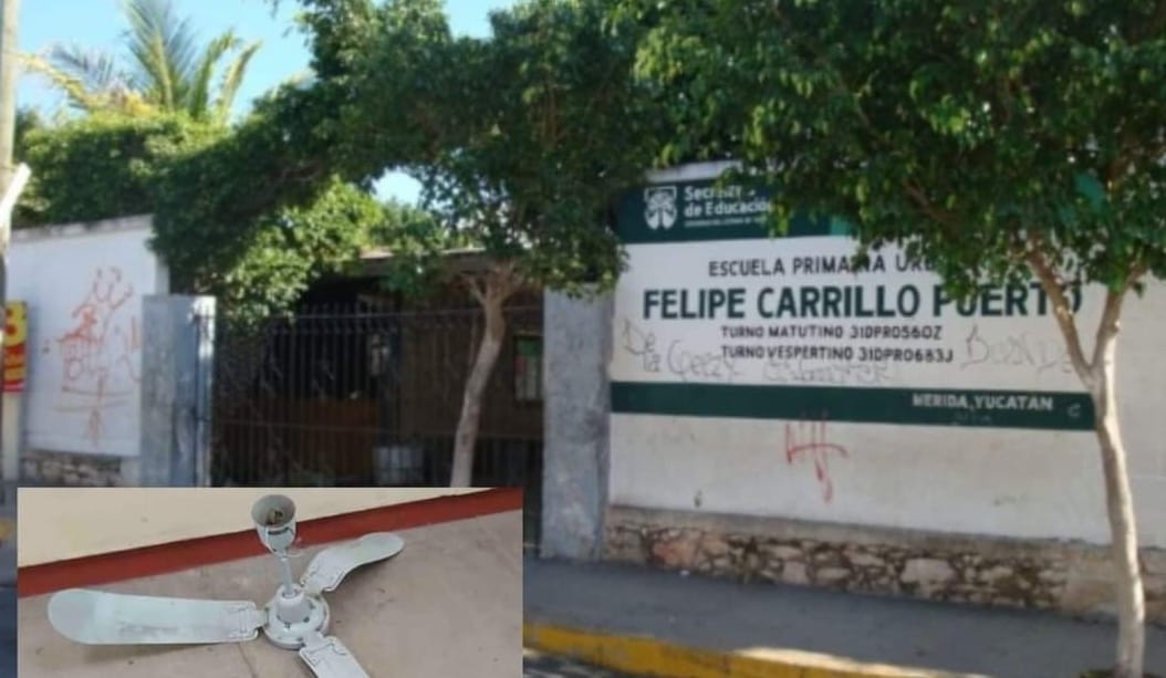 Un ventilador cae sobre un estudiante de primaria, sucedió en el sur de Mérida