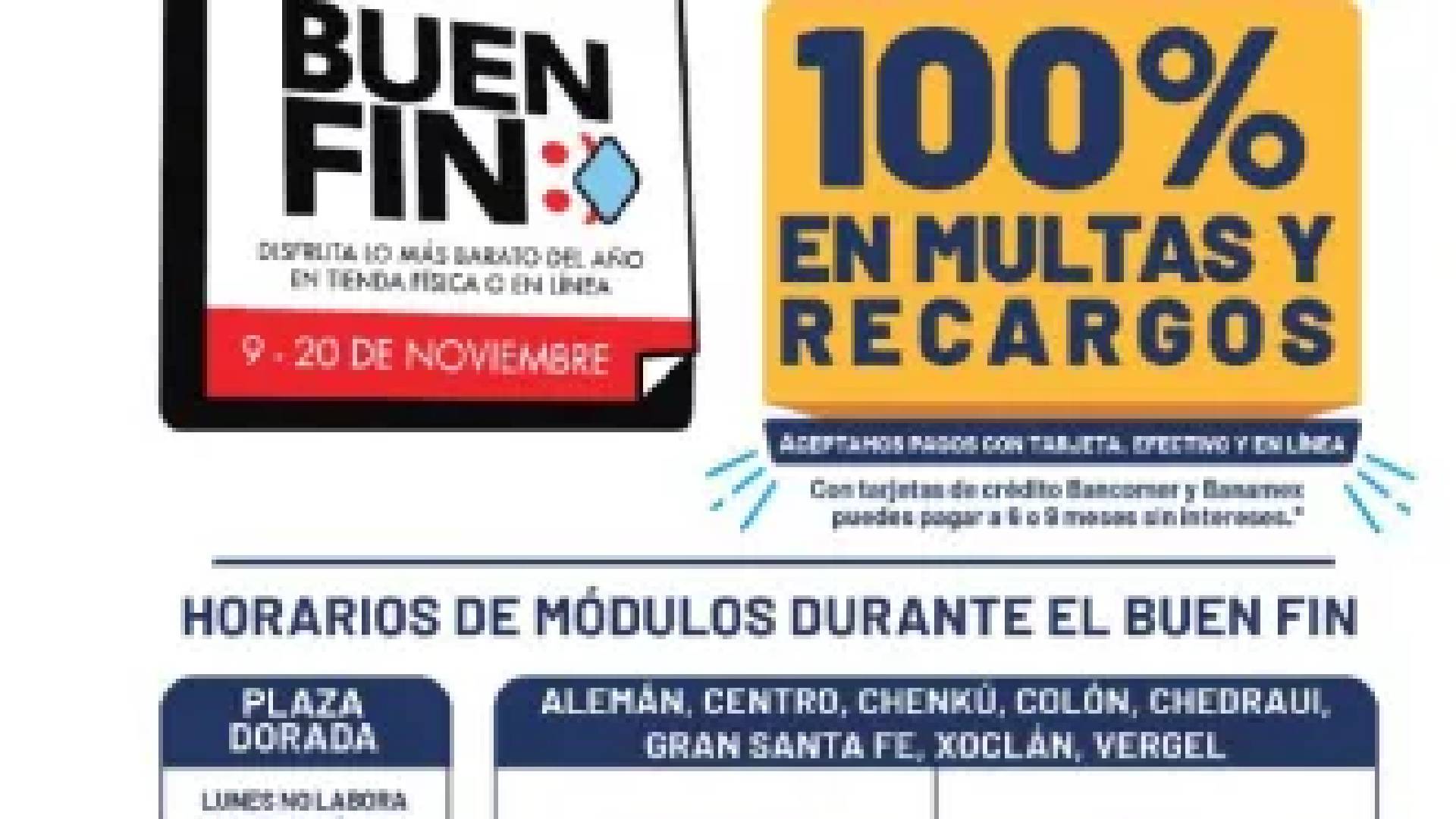 Descuentos del 100% en el pago de multas y recargos, durante El Buen Fin ofrecerá el Ayuntamiento de Mérida