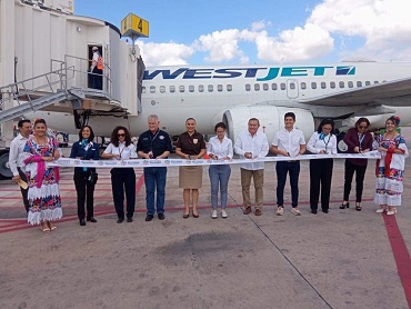Yucatán le dio la bienvenida al vuelo estacional Toronto-Mérida de West Jet