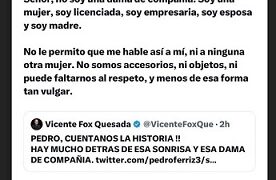 Vicente Fox Quesada insulta a Mariana Rodríguez llamándola “dama de compañía”