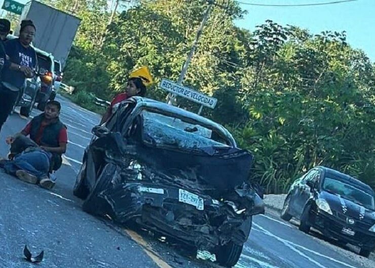 Fatal accidente deja 3 muertos carretera Tulum-Felipe Carrillo Puerto