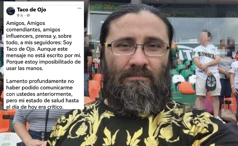 Comunicado de Taco de Ojo a través de sus redes sociales