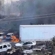 Incendio en el corralón en Veracruz más de 300 autos fueron afectados