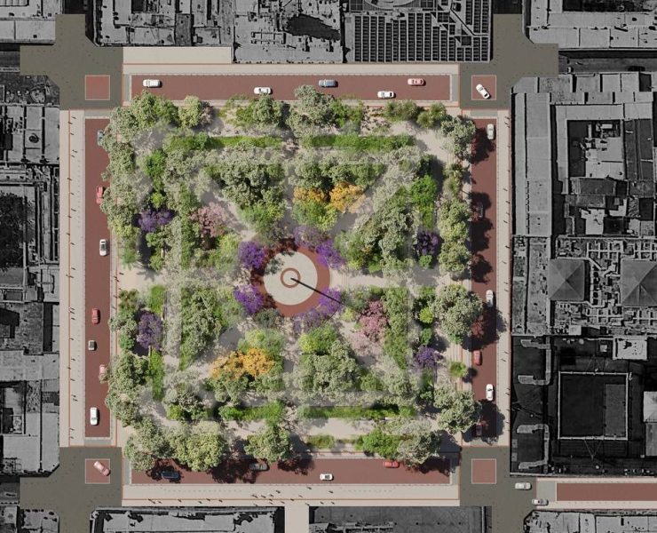 Inician trabajos de intervención a la Plaza Grande de Mérida