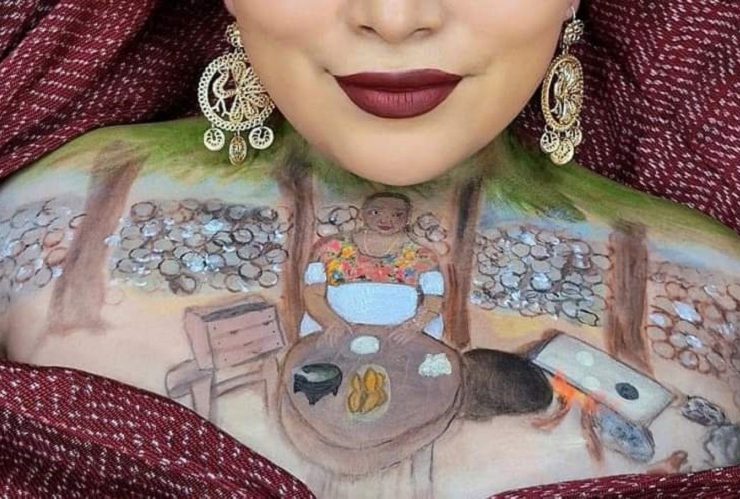 Retrato de una Tradición: Amayrani Canul honra a su Abuelita a través del Body Paint