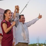 Huacho Díaz Mena destacó también que el respaldo de la Presidenta electa, refrendado en diversas ocasiones, permitirá “que el Tren Maya, vaya de Umán, Hunucmá hasta Progreso.