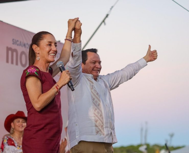 Huacho Díaz Mena destacó también que el respaldo de la Presidenta electa, refrendado en diversas ocasiones, permitirá “que el Tren Maya, vaya de Umán, Hunucmá hasta Progreso.