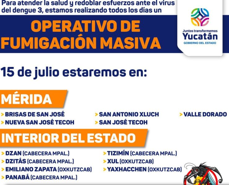 SSY sigue fumigando en Mérida y municipios del interior del estado