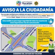 Modificaciones a la movilidad vial en el entronque Mérida-Motul a partir del 13 de agosto
