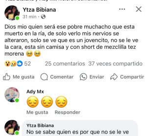 En redes sociales, corrió el rumor de que la persona muerta en ciénega de Progreso, se trataba de un menor de edad desaparecido hace días. 