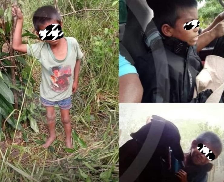 Niño que se perdió en el monte fue localizado con vida en Palizada (Video)