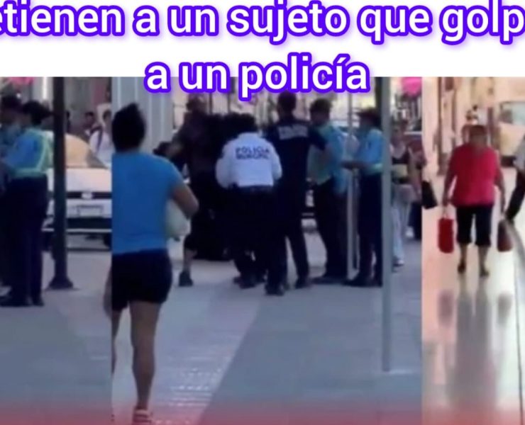 Golpean a Policía en Mérida: Escalofriante ataque captura la atención en redes (Video)