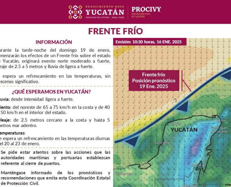 Frente Frío 24 traerá lluvias fuertes
