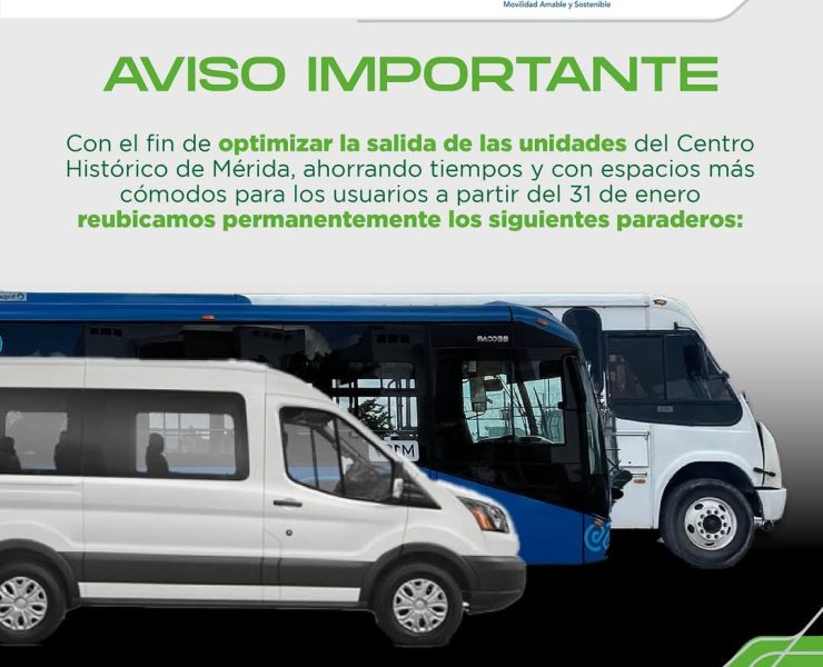 ¡Atención Mérida! Reubican paraderos del Va y Ven en el Centro Histórico