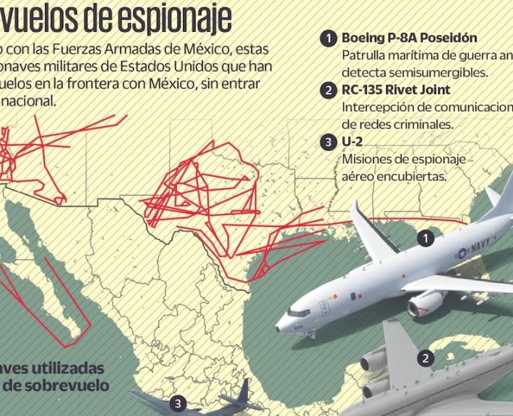 ¡Tensión en el Aire! México detecta 3 sobrevuelos de EU para espiar a Cárteles