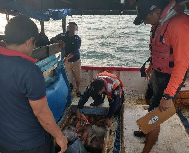Marina y Conapesca aseguran embarcación con carga ilegal en Yucatán