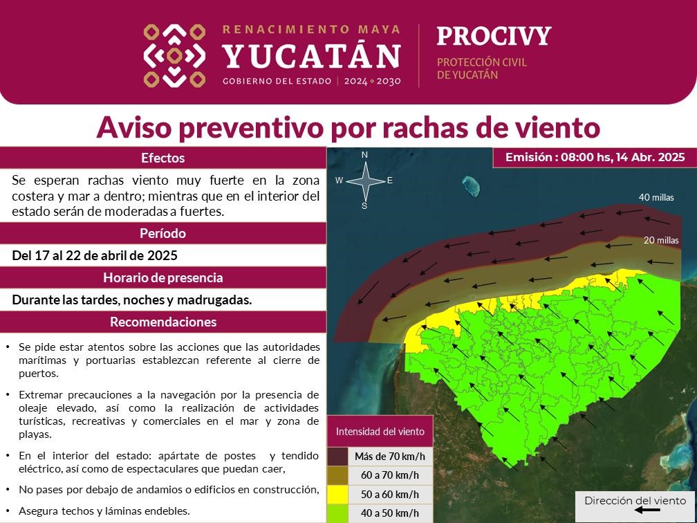 Alerta climática: Precaución ante fuertes vientos