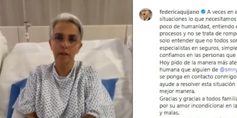 (Video) Federica Quijano hospitalizada de emergencia “No puede caminar”, pide ayuda en sus redes
