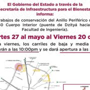 ¡Atención! Cerrarán temporalmente tramo del periférico por trabajos urgentes