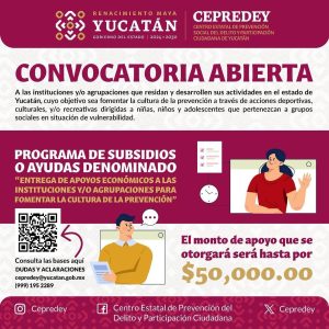 Actividades deportivas en comunidades vulnerables forman parte de los proyectos que recibirán apoyos para prevenir el delito en Yucatán, promoviendo una cultura de paz entre la juventud.