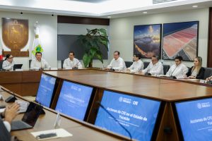 Durante la reunión con el Consejo Coordinador Empresarial, autoridades y empresarios dialogaron sobre los beneficios que traerán las nuevas plantas de la CFE para garantizar el suministro eléctrico en Yucatán.