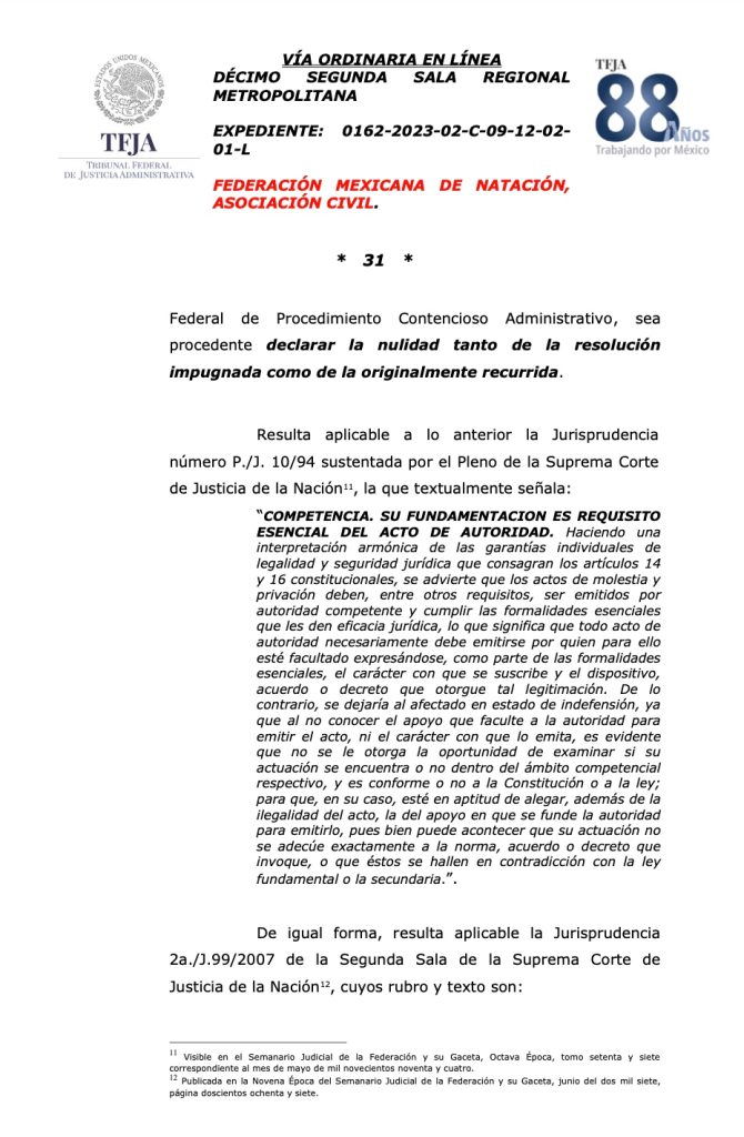 determinación del TFJA 