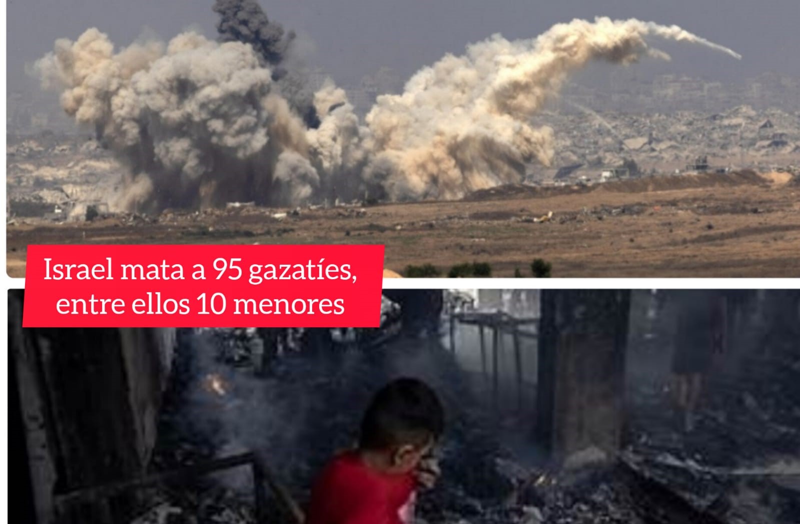 Israel mata a 95 gazatíes en un día incluidos 10 menores que iban a surtirse de agua
