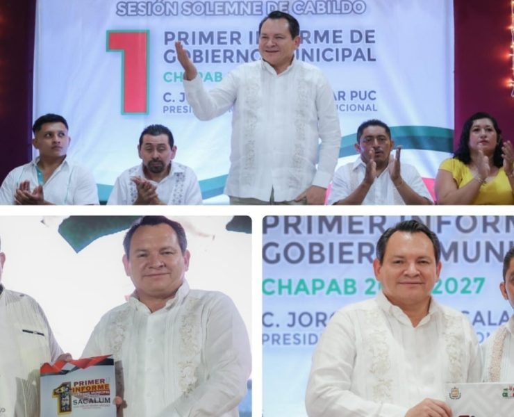 ¡Inédito! Por primera vez un Gobernador asiste a informe municipal en Chapab