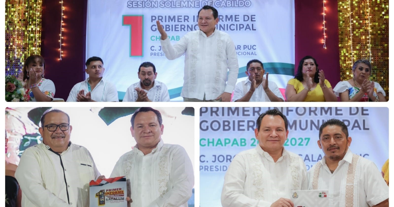¡Inédito! Por primera vez un Gobernador asiste a informe municipal en Chapab