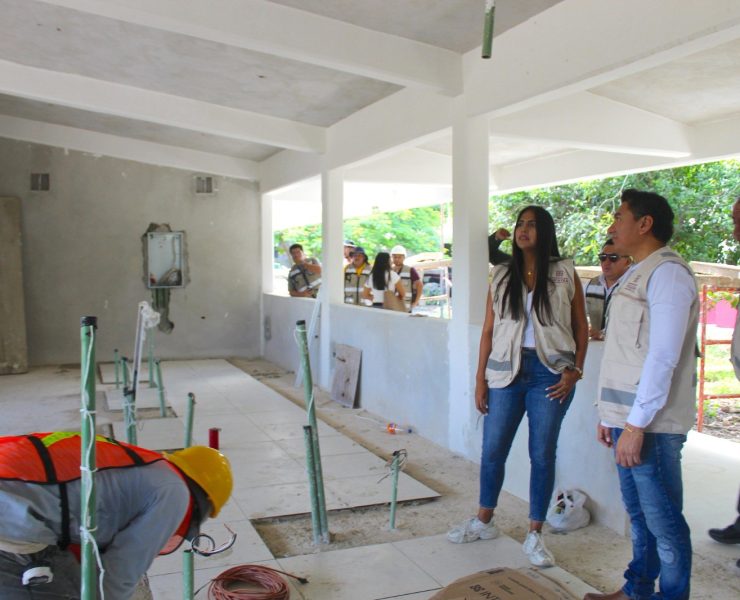 Supervisan avances en obras educativas en Dzununcán y Chablekal