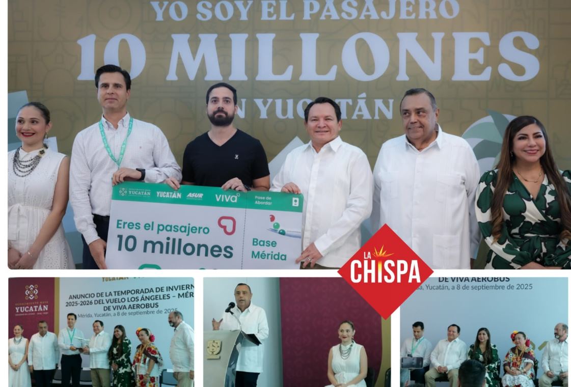  Viva Aerobús celebra al pasajero 10 millones y anuncia ruta directa Mérida–Los Ángeles