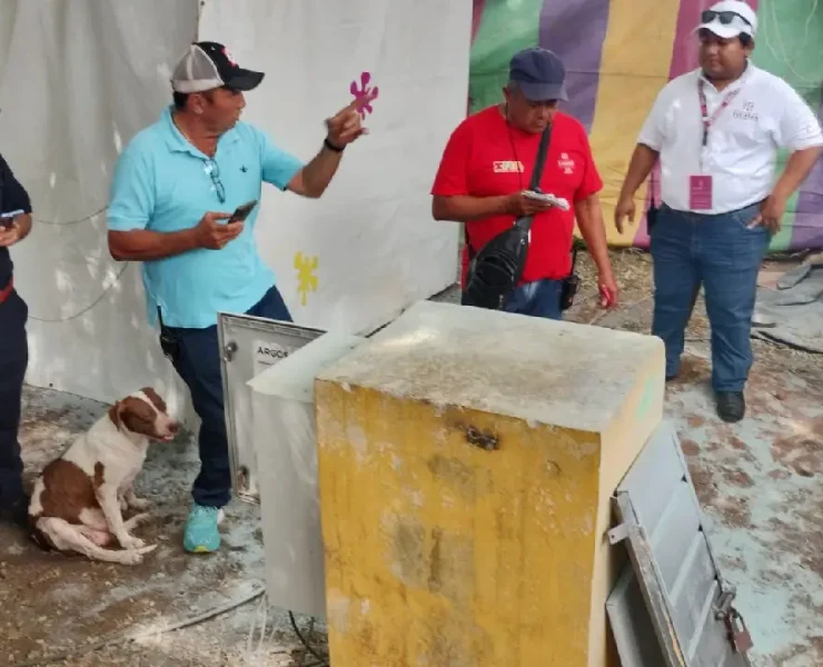 Incidente en área de carga en la Feria Xmatkuil fue atendido a tiempo