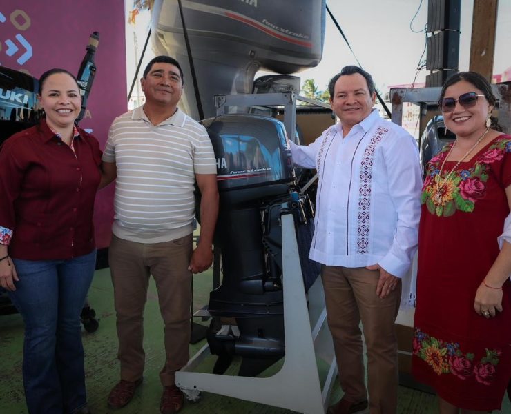 Entregan 177 motores para fortalecer la pesca en Yucatán