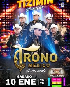 El Trono de México pondrá a bailar a los asistentes en la Feria de Reyes de Tizimín, uno de los eventos más esperados para disfrutar en familia y cerrar las vacaciones con música regional.