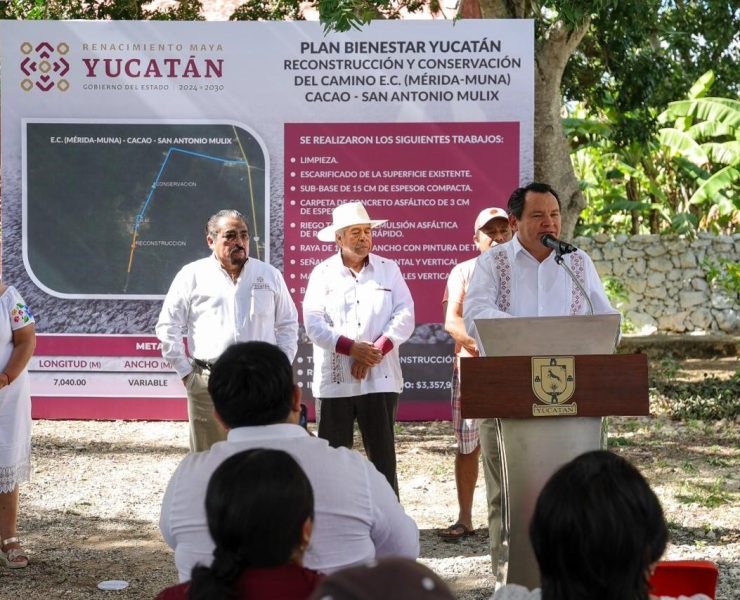 Gobernador Joaquín Díaz Mena entrega rehabilitación del camino Cacao–San Antonio Mulix