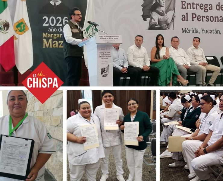 IMSS entrega 124 bases y nuevos nombramientos al personal del IMSS en Yucatán