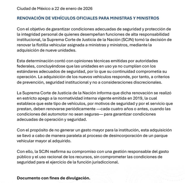 SCJN defiende compra de camionetas blindadas y Sheinbaum exige transparencia sobre el gasto