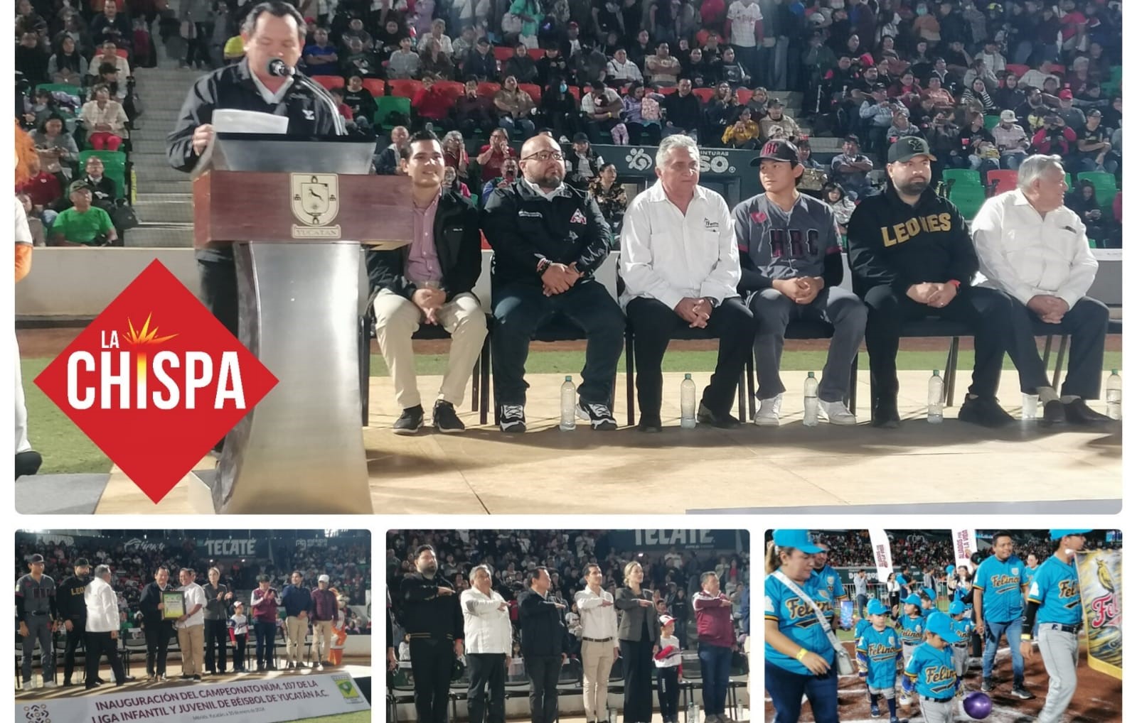 Gobernador Joaquín Díaz Mena inaugura el Campeonato 107 de la Liga Infantil y Juvenil de Béisbol Yucatán