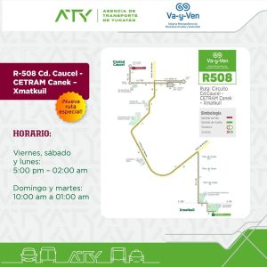 Unidades del sistema Va y Ven listas para trasladar a miles de asistentes con las 4 rutas para llegar a Circo Carnaval en Xmatkuil.