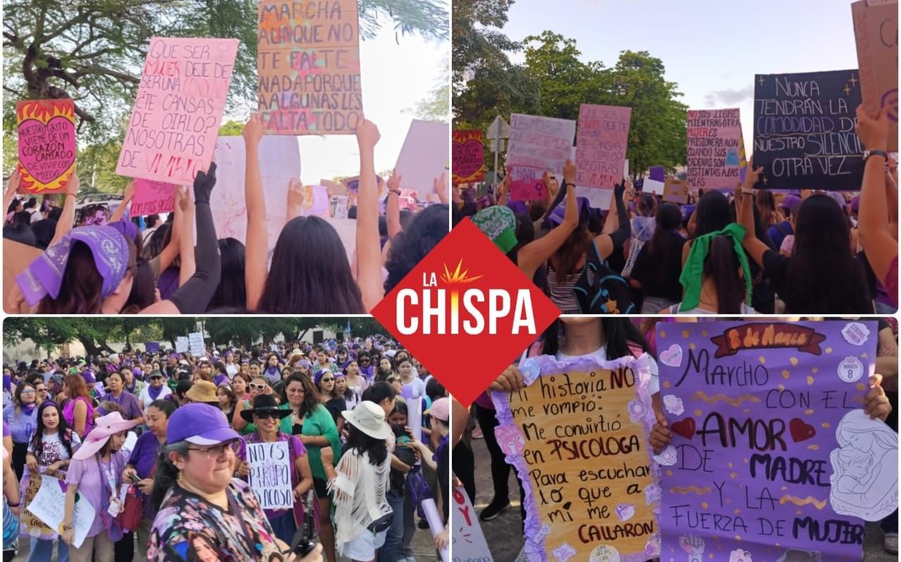 Mujeres Unidas en la marcha 8M: Más de 8 mil mujeres marcharon en Mérida para exigir justicia, igualdad y un alto a la violencia