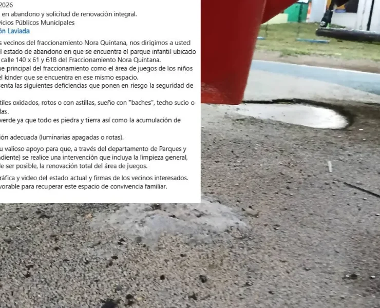 Parque infantil de la Nora Quintana en abandono preocupa a vecinos