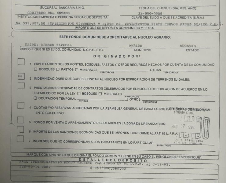 Indemnización por tierras de Sierra Papacal pagada desde 1993