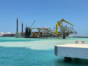 Puerto de Altura de Progreso en plena Transformación histórica del Puerto de Altura de Progreso, una obra estratégica que impulsa el desarrollo económico y logístico de Yucatán con visión de futuro.
