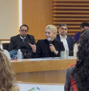 La senadora Verónica Camino Farjat participó en la presentación de una propuesta para fortalecer el marco legal internacional y combatir la violencia digital mediante modificaciones al T-MEC.