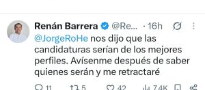Renán Barrera cuestiona a la dirigencia nacional del PAN y advierte sobre el rumbo de las próximas candidaturas en Yucatán.