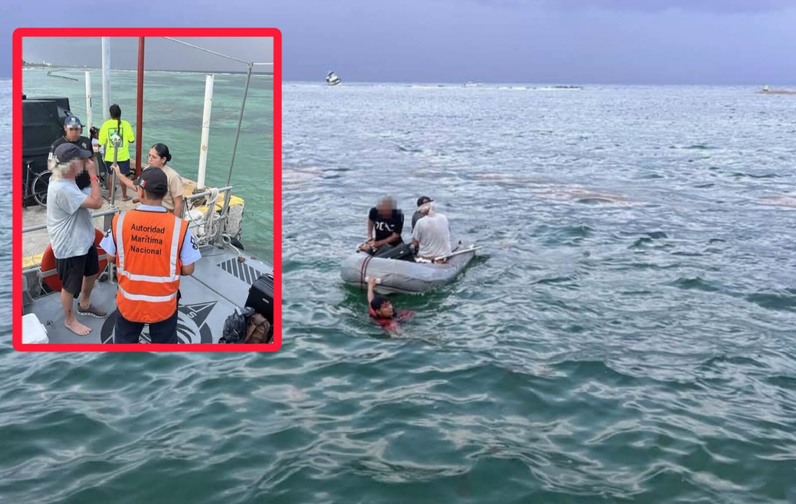 ¡Susto en Mahahual! Marina rescata a dos personas tras varamiento de embarcación