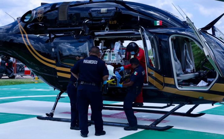 ¡Traslado urgente! Menor lesionado en Chikindzonot recibe traslado aéreo