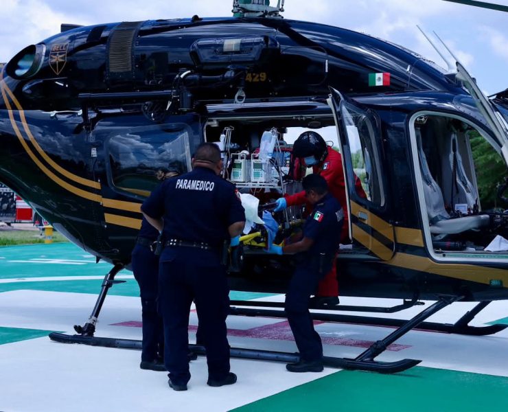 ¡Traslado urgente! Menor lesionado en Chikindzonot recibe traslado aéreo