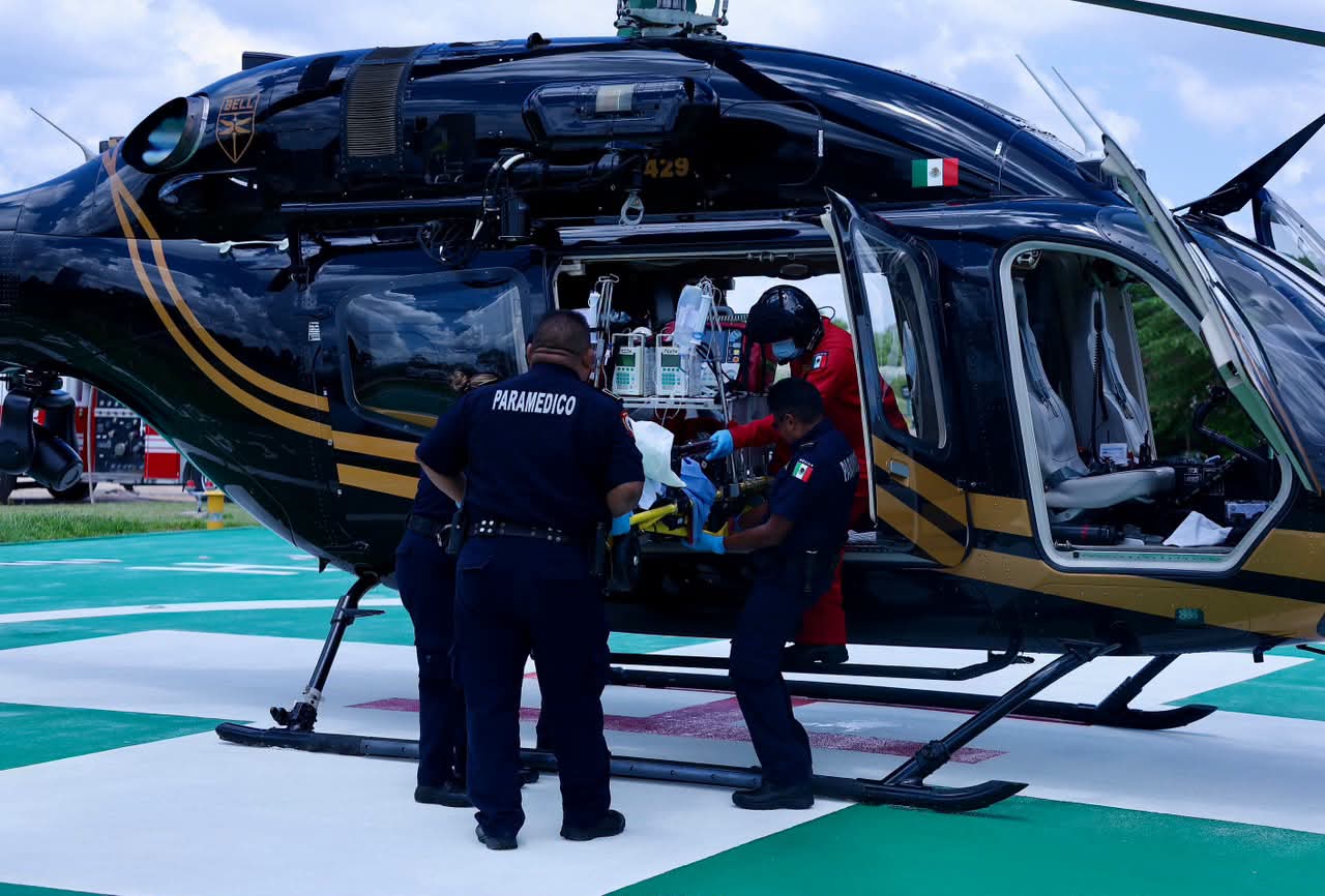 ¡Traslado urgente! Menor lesionado en Chikindzonot recibe traslado aéreo