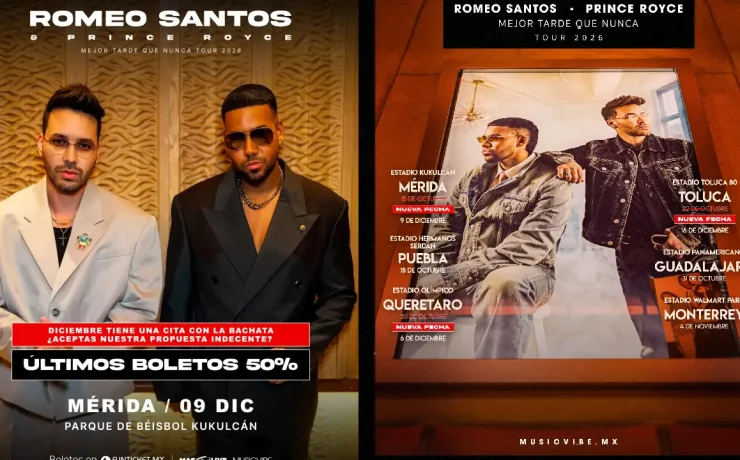 Concierto de Romeo Santos y Prince Royce nuevas fechas para diciembre